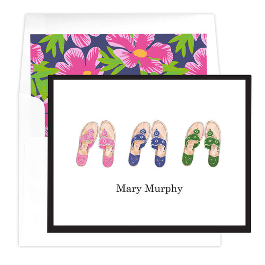 Jeweled Sandals Folded Note Cards